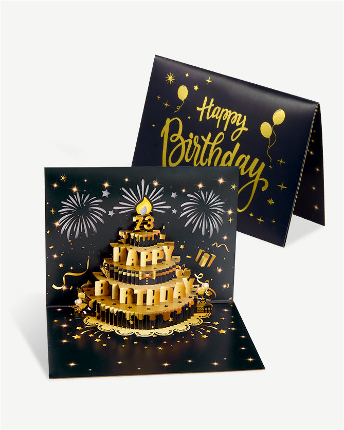 Black Birthday Card with DIY Number 1-99