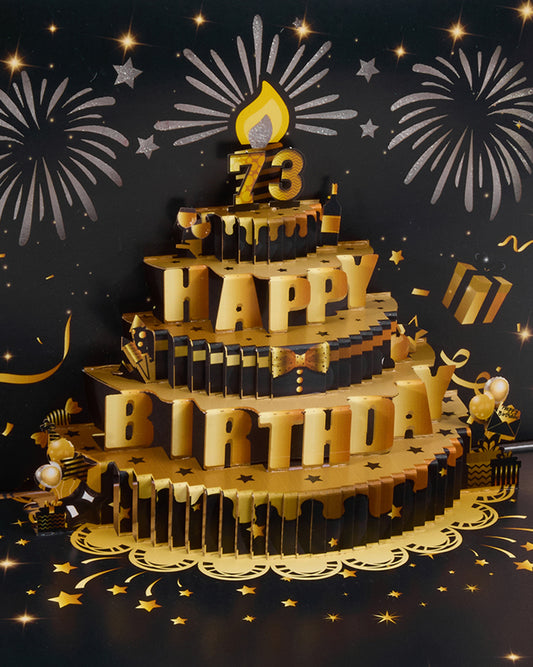 Black Birthday Card with DIY Number 1-99