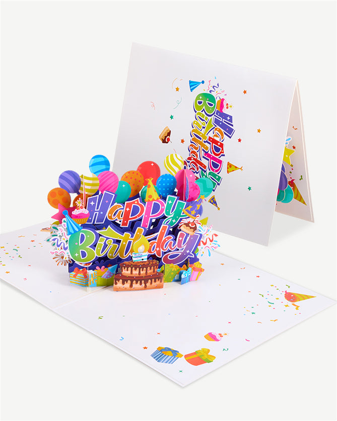 White Birthday Card with Blowable LED Candle